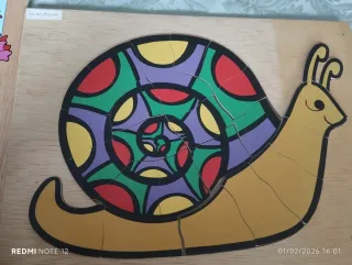 3 puzzles madera caracol, perrito y oso