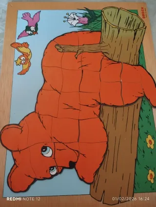 3 puzzles madera caracol, perrito y oso