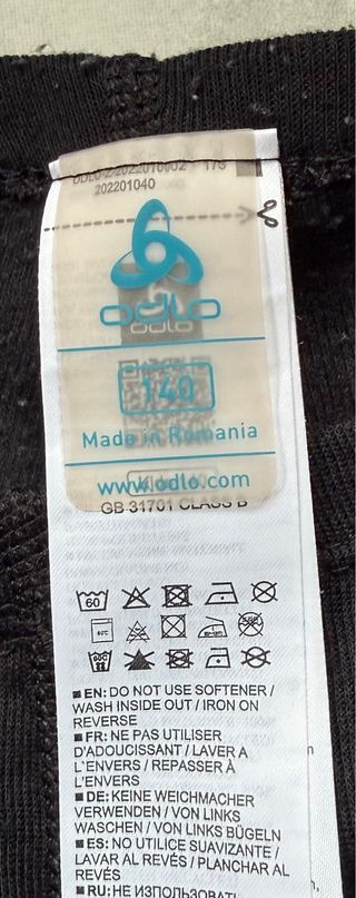 Pantalón térmico ODLO niño negro 140cm