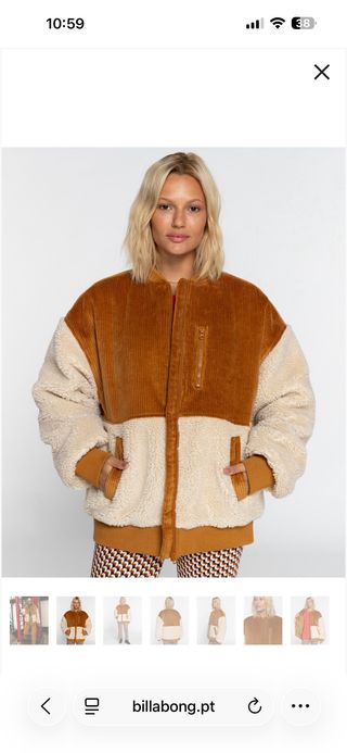 Blusão Billabong Castanho e Bege Novo usado 3x