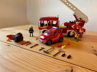 Playmobil Camión y Coche Bomberos