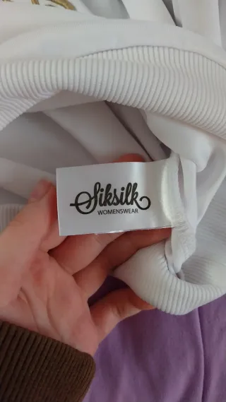 Sudadera SikSilk Mujer Blanca y Dorada