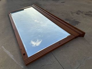 Espejo antiguo grande de pared con marco de madera