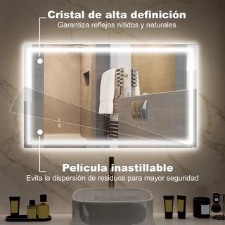 Specchio da Bagno LED 100x60 cm con Antiappannamento