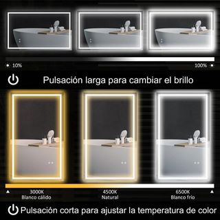 Specchio da Bagno LED 100x60 cm con Antiappannamento