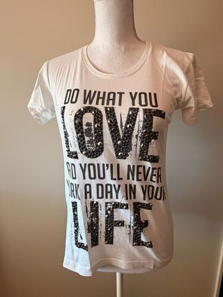 T-shirt bianca con strass