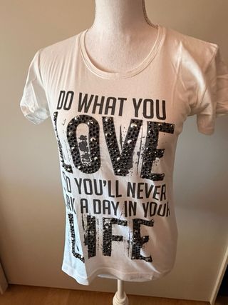 T-shirt bianca con strass