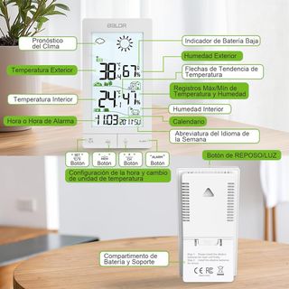 Estación Meteorológica Inalámbrica Con Sensor, Ter