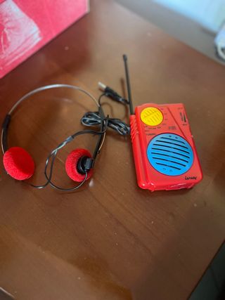 Radio Vintage Lansay FM Cuffie Rosse