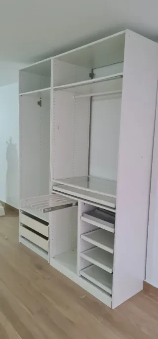 2 Módulos Vestidor Madera Blanco
