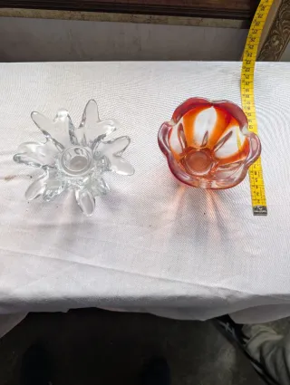 2 Cuencos de Cristal Decorativos