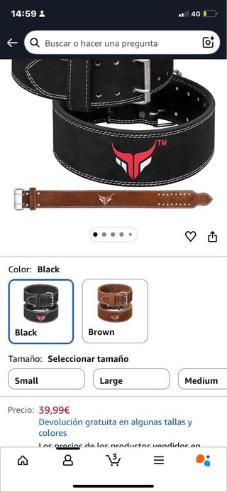 Cinturón Fitness Negro con Logo Toro