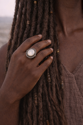 Anillo Plata Mineral Blanco
