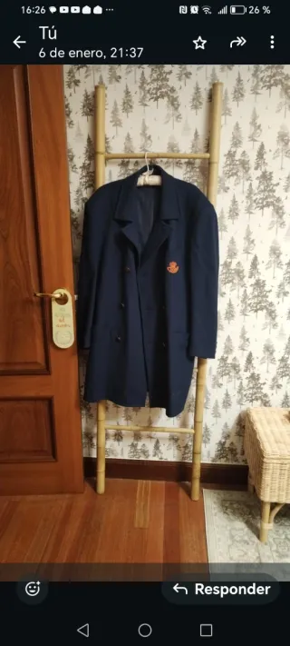Abrigo cartero azul marino