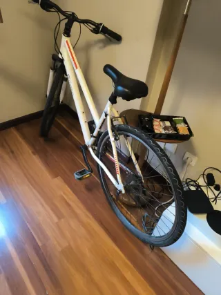 Bicicleta de montaña blanca