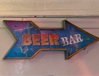 Targa BAR con luci vintage