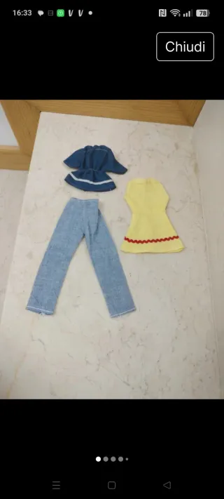 Set abbigliamento Barbie anni '70 clone