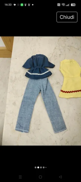 Set abbigliamento Barbie anni '70 clone