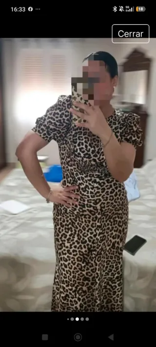 Vestido midi estampado animal print