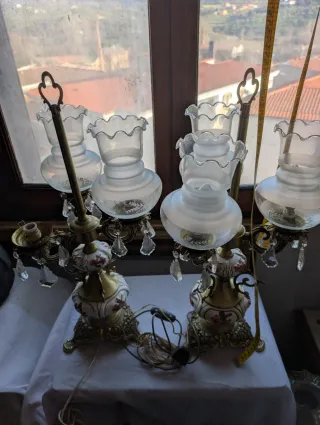 Pareja de lámparas de mesa vintage