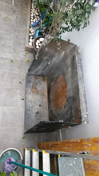 Barbacoa de hierro, de 1'10 cm x 1 mt