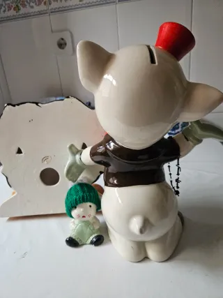 Percha de cerámica Betty Boop y Hucha Porky