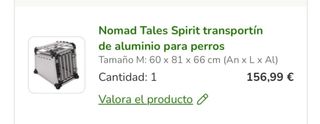 Transportín Perro Nomad Tales Spirit M 60x81x66