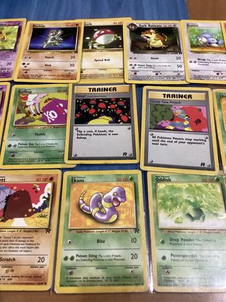 22 cartas pokémon TEAM ROCKET inglés