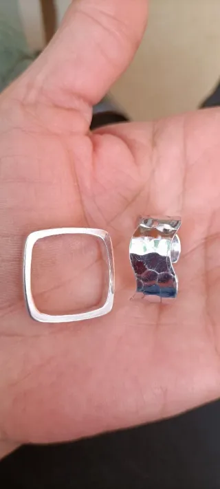 2 Anillos Plata Unisex.