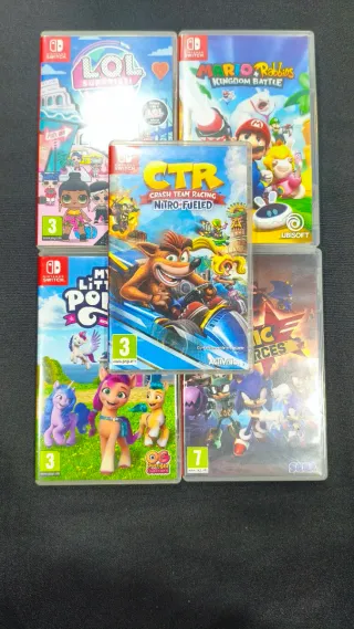 Nintendo Switch Lite Amarilla + 5 Juegos + funda +