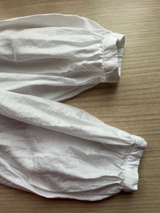 Camisa Zara blanca manga ablusonada Talla XS