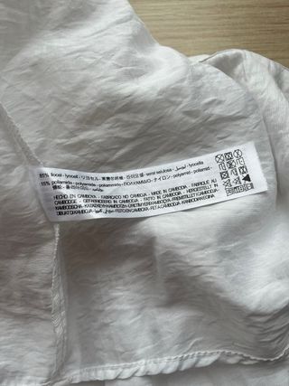 Camisa Zara blanca manga ablusonada Talla XS
