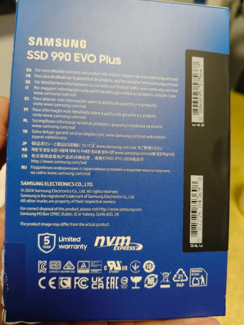 SSD Samsung 990 EVO Plus 4TB NVMe M.2  GEN 4 /5 afbeelding 3