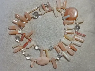 Lunga collana quarzi e argento 925