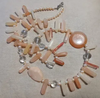 Lunga collana quarzi e argento 925