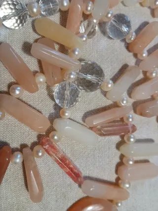 Lunga collana quarzi e argento 925