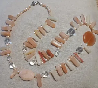 Lunga collana quarzi e argento 925