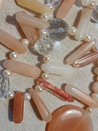 Lunga collana quarzi e argento 925