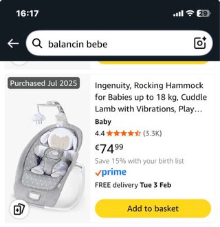 Hamaca eléctrica Ingenuity Cuddle Lamb