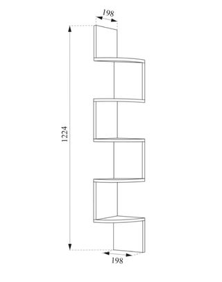 Estantería esquinera blanca de madera