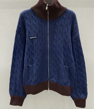 Giacca Miu Miu blu e marrone