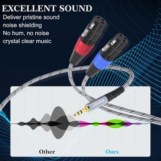 Cable de micrófono estéreo XLR hembra dual a TRS d