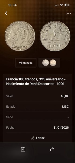 Monedas de plata.