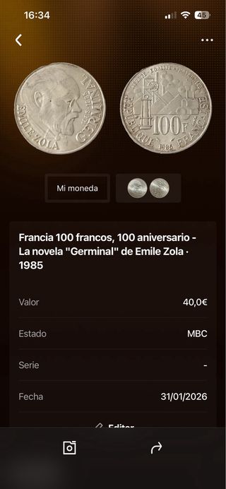 Monedas de plata.