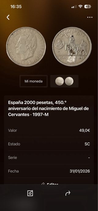 Monedas de plata.