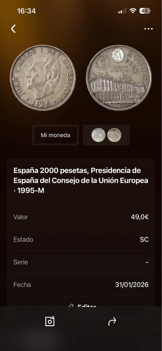 Monedas de plata.