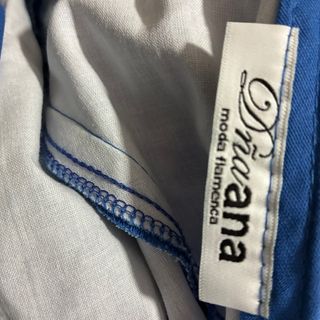 Traje Flamenca Doña Ana. Color azulina.