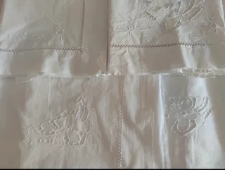 Lenzuolo matrimoniale ricamato a mano con federe