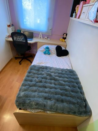 Habitación juvenil Cama arcón, escritorio, repisas