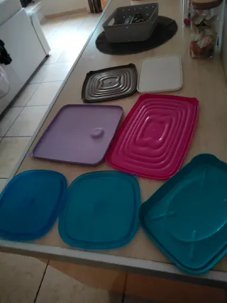 Set 7 Coperchi Plastica Varie Marche